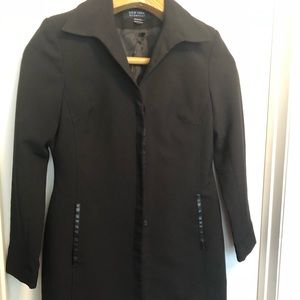 New York New York Black Overcoat Jacket
